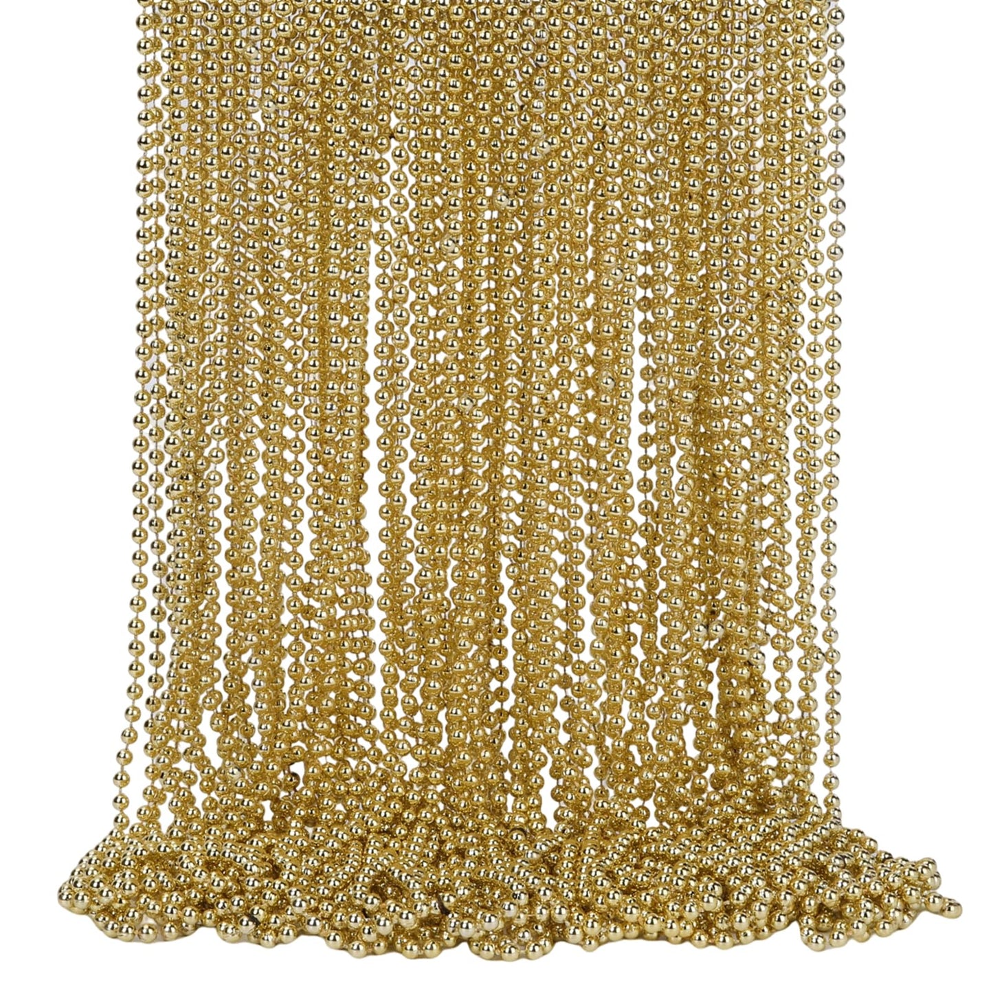 SWANUCKY 48-Pack Gold Mardi Gras Beads – 33-Inch Plastic Necklaces for Parties