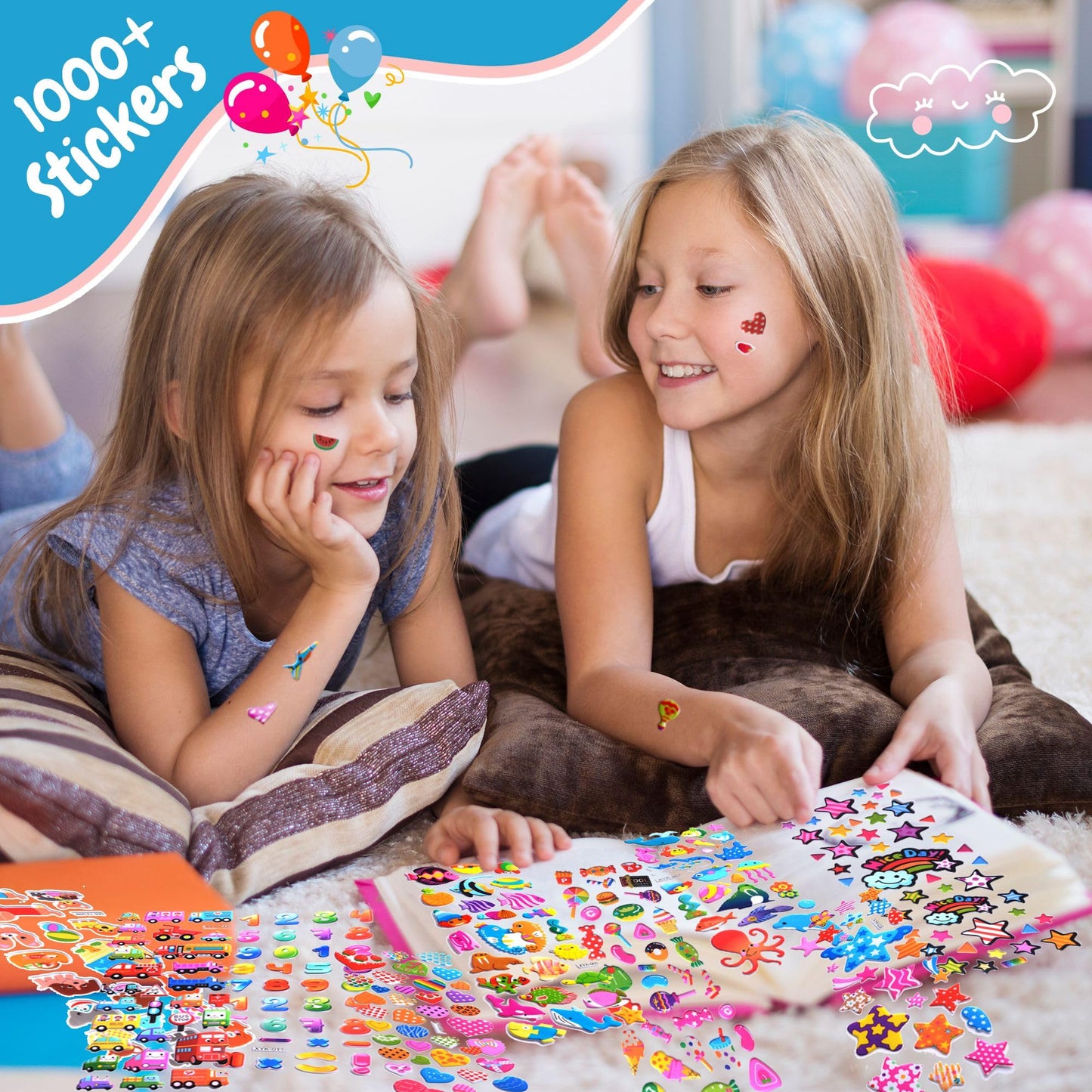 SWARKOL 1000+ 3D Puffy Stickers – Kids Variety Pack for Scrapbooking & Rewards