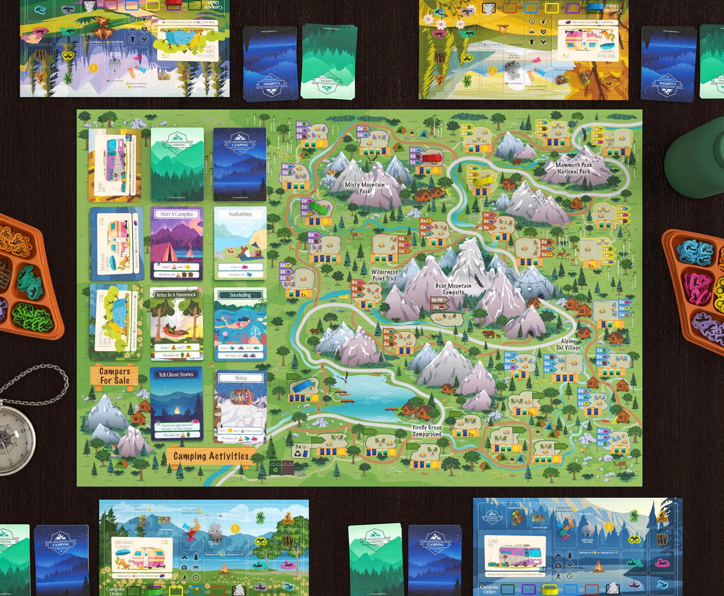 Bear Mountain Camping Adventure | Family Board Game by SweaterBear Games | 1-4 Players, Ages 10+