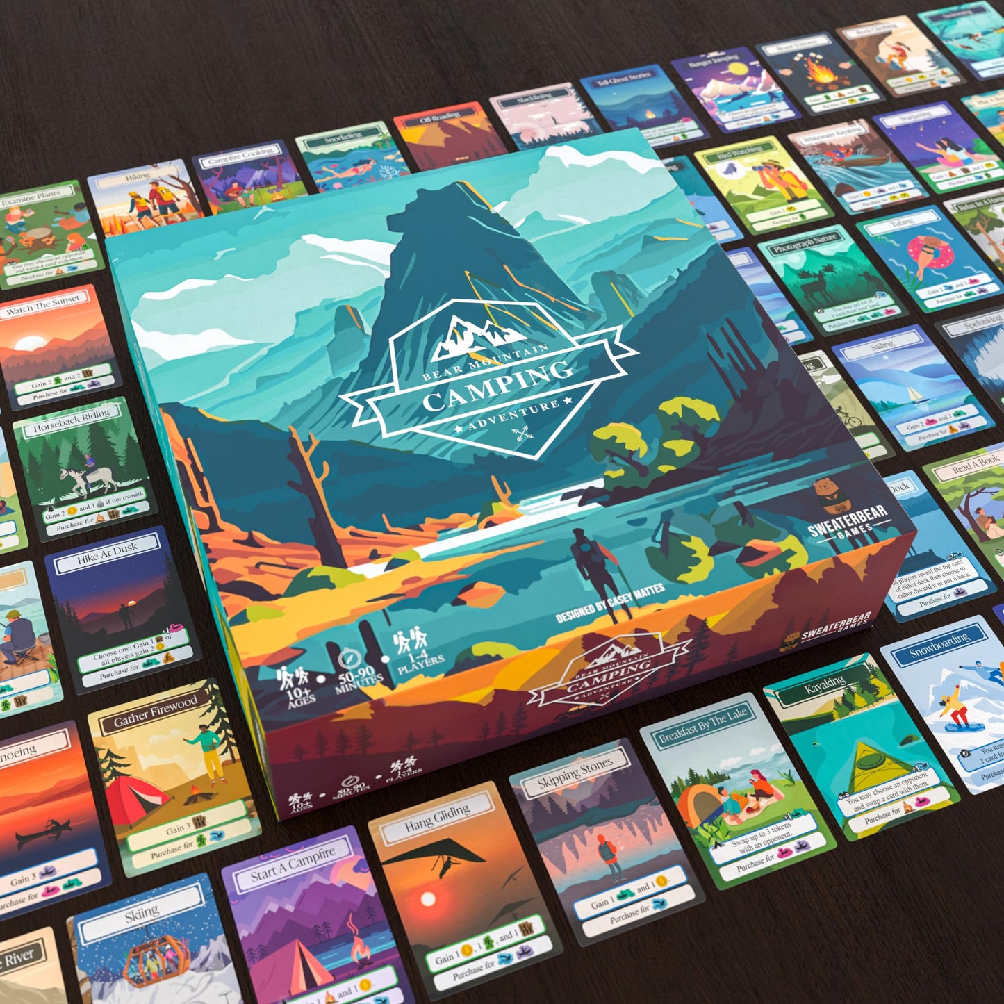 Bear Mountain Camping Adventure | Family Board Game by SweaterBear Games | 1-4 Players, Ages 10+