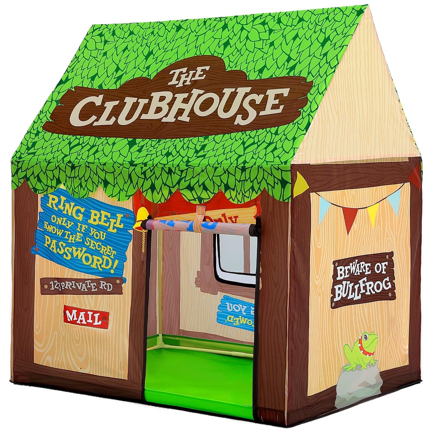SweHouse Kids Play Tent Indoor Clubhouse with Roll-Up Door & Windows