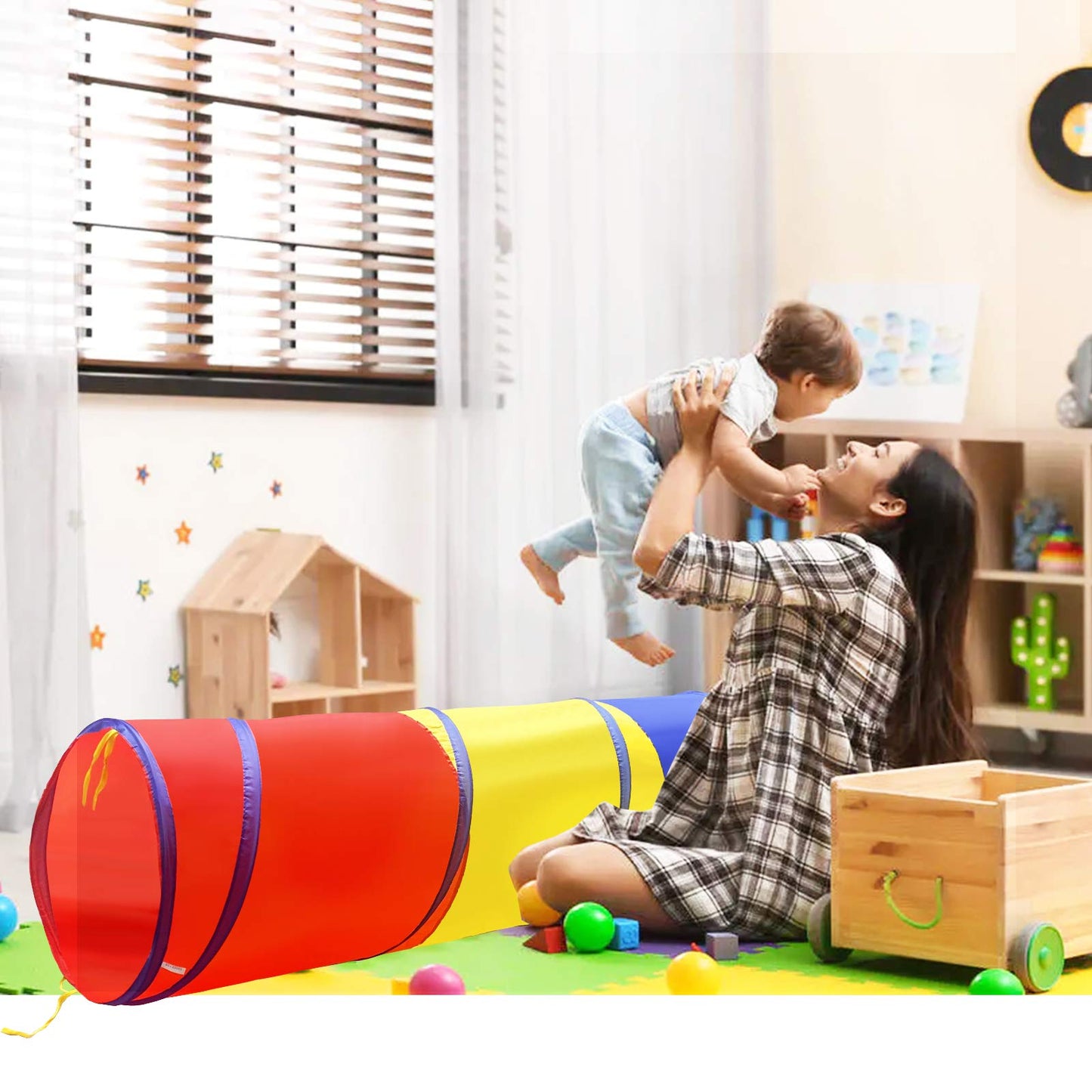 SweHouse Kids Play Tunnel – Classic Crawling Tunnel for Toddlers & Pets | Indoor & Outdoor Fun