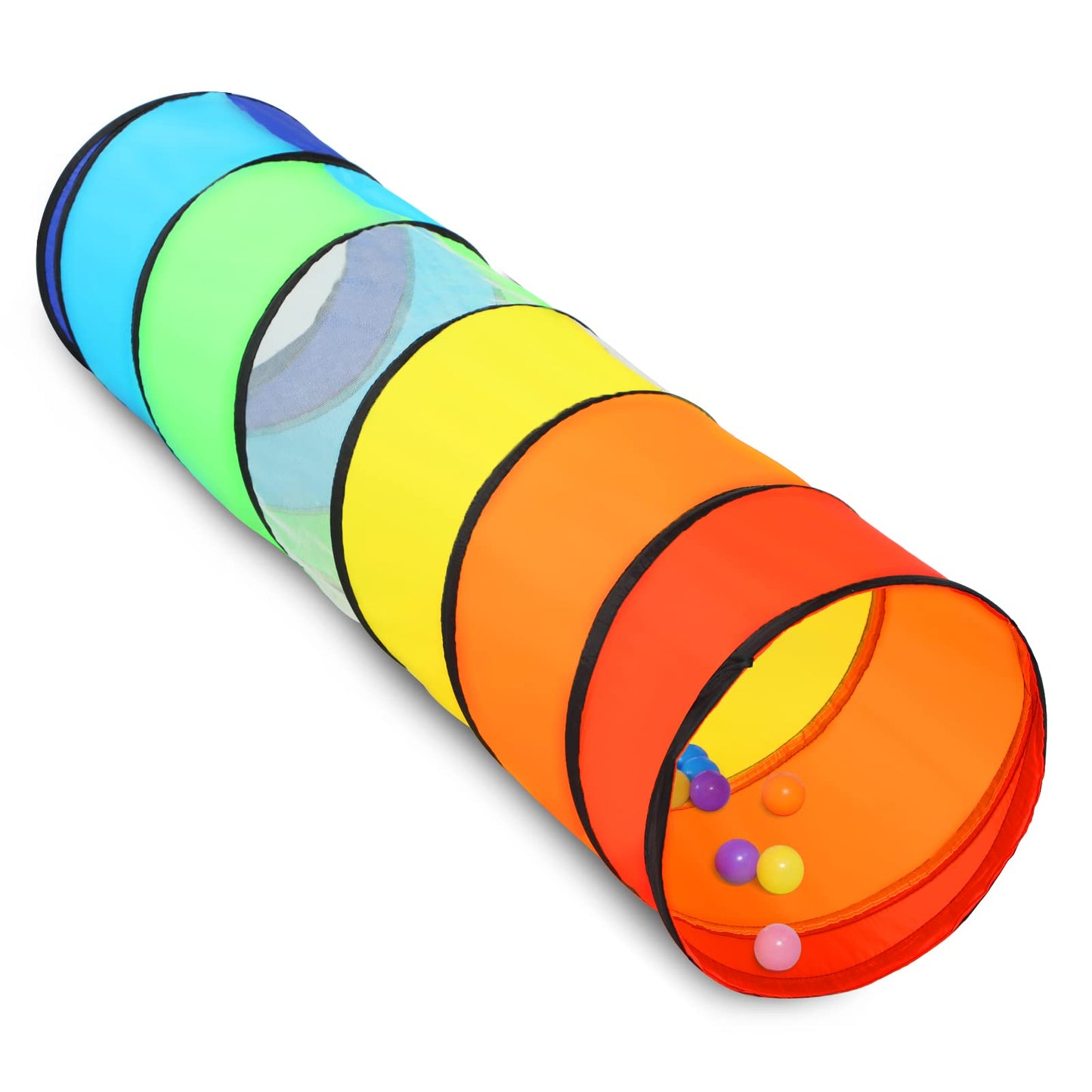 SweHouse Kids Play Tunnel – Rainbow Pop Up Crawl Through Tunnel