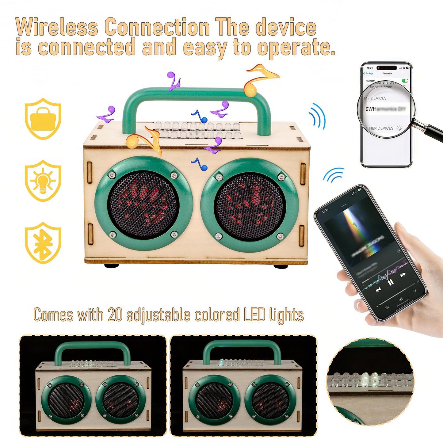 DIY Bluetooth Speaker Kit by Swhmc – STEM Electronics for Kids & Adults