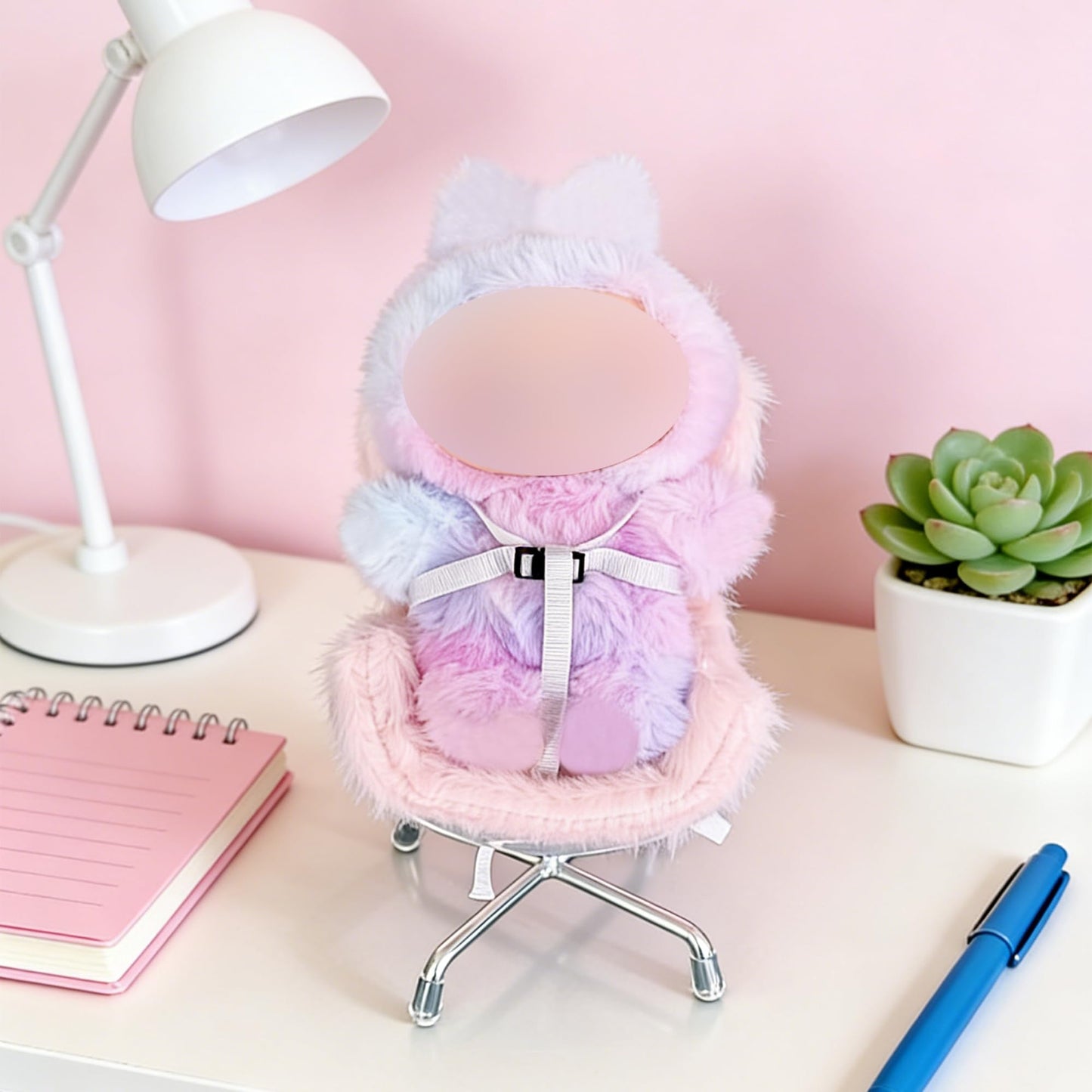 SwiftServ Doll Car Seat for 3–8 Inch Figures | Air Vent Clip & Desktop Stand | Pink