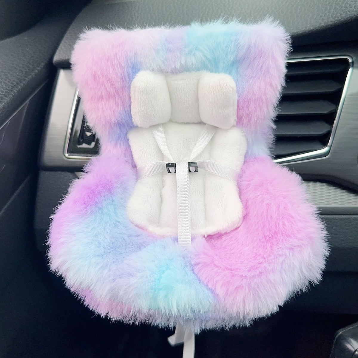 SwiftServ Doll Car Seat for 3–8 Inch Figures | Air Vent Clip & Desktop Stand