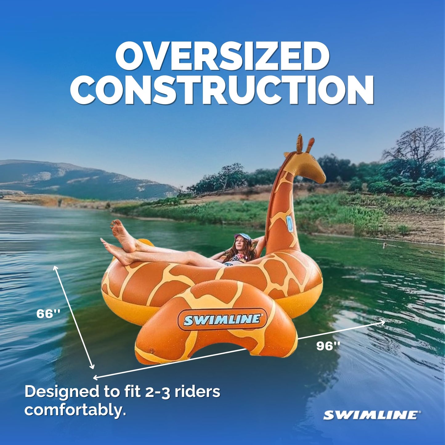 Swimline Original 90710 Giant Giraffe Pool Float – Ride-On Lounge