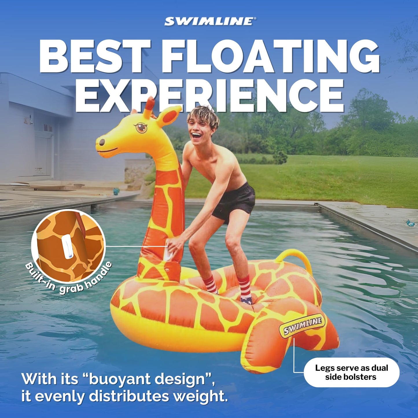 Swimline Original 90710 Giant Giraffe Pool Float – Ride-On Lounge