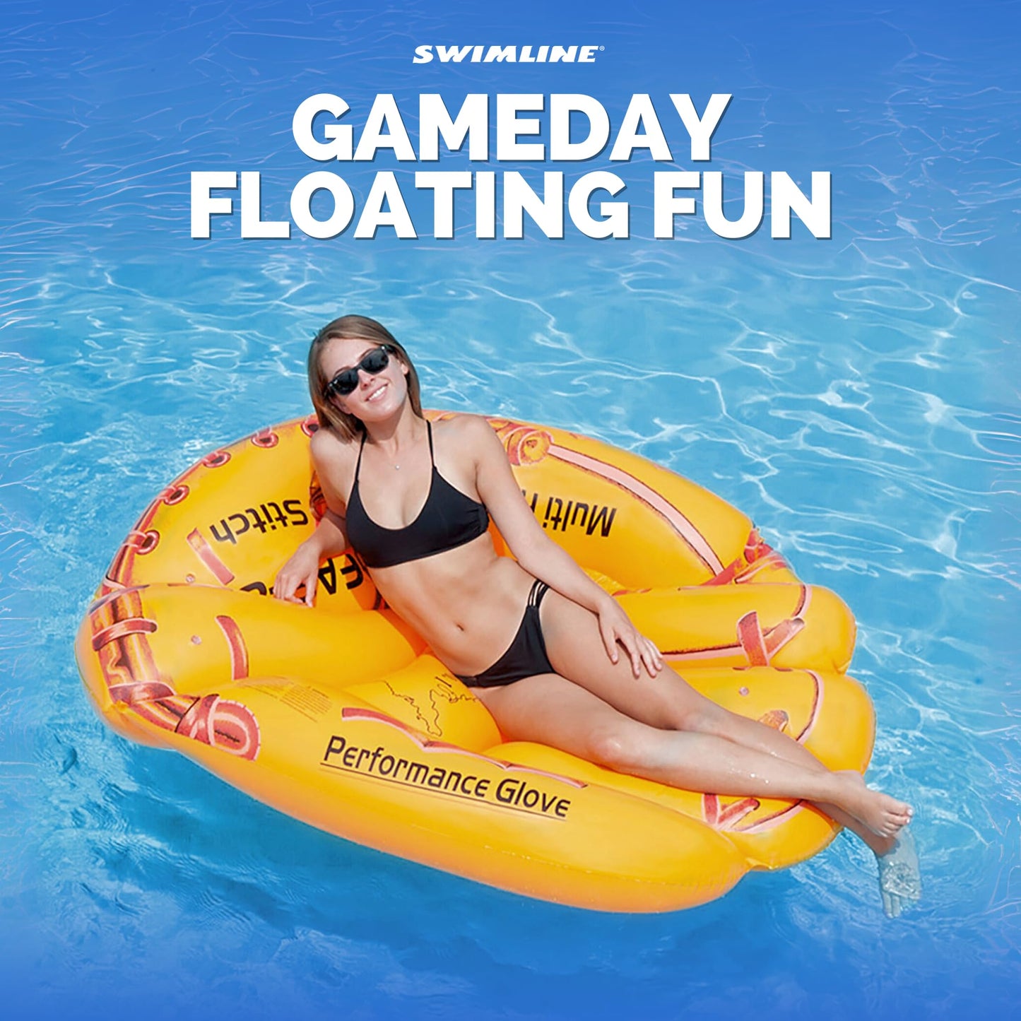Swimline Giant Inflatable Baseball Glove Pool Float – 62in, Brown