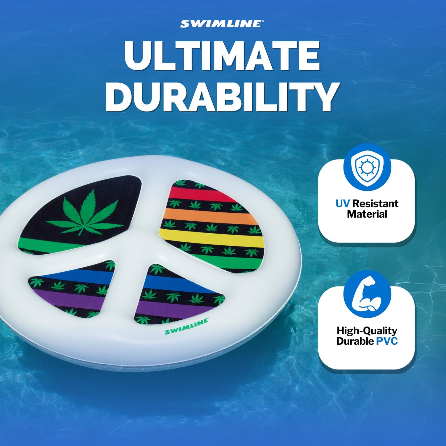 SWIMLINE Original Peace & Love Island Pool Float – Durable Vinyl Lounger