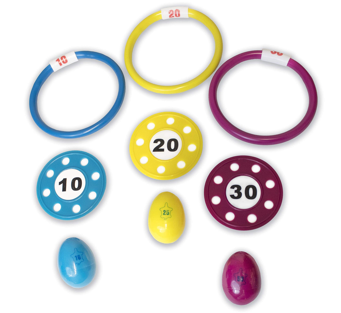 Swimline Dive Rings, Discs & Eggs – 9-Pack Weighted Pool & Bath Toys