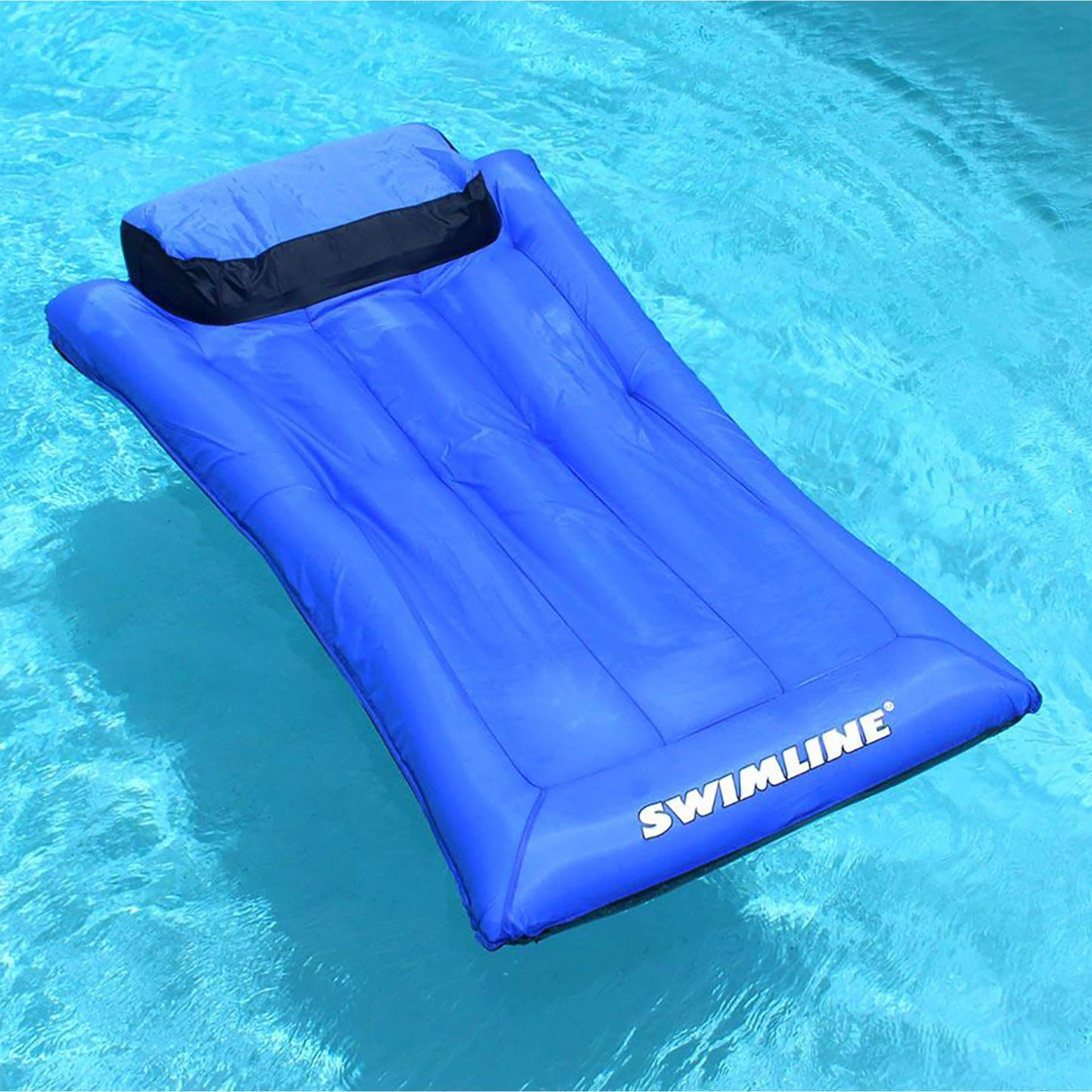 Swimline Original Fabric-Covered Pool Float Mattress – Large Lounger with Headrest