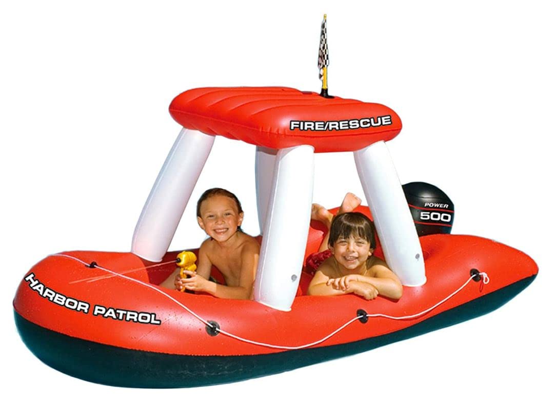 Swimline Fireboat Squirter Inflatable Pool Toy Red-White, 60 x 33 x 32 in