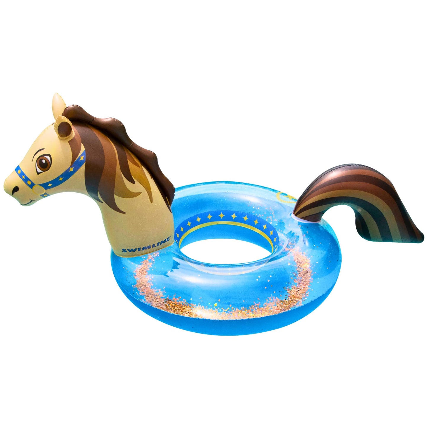 Swimline Glitter Hobby Horse Pool Ring – Inflatable Lounge Float for Adults & Teens