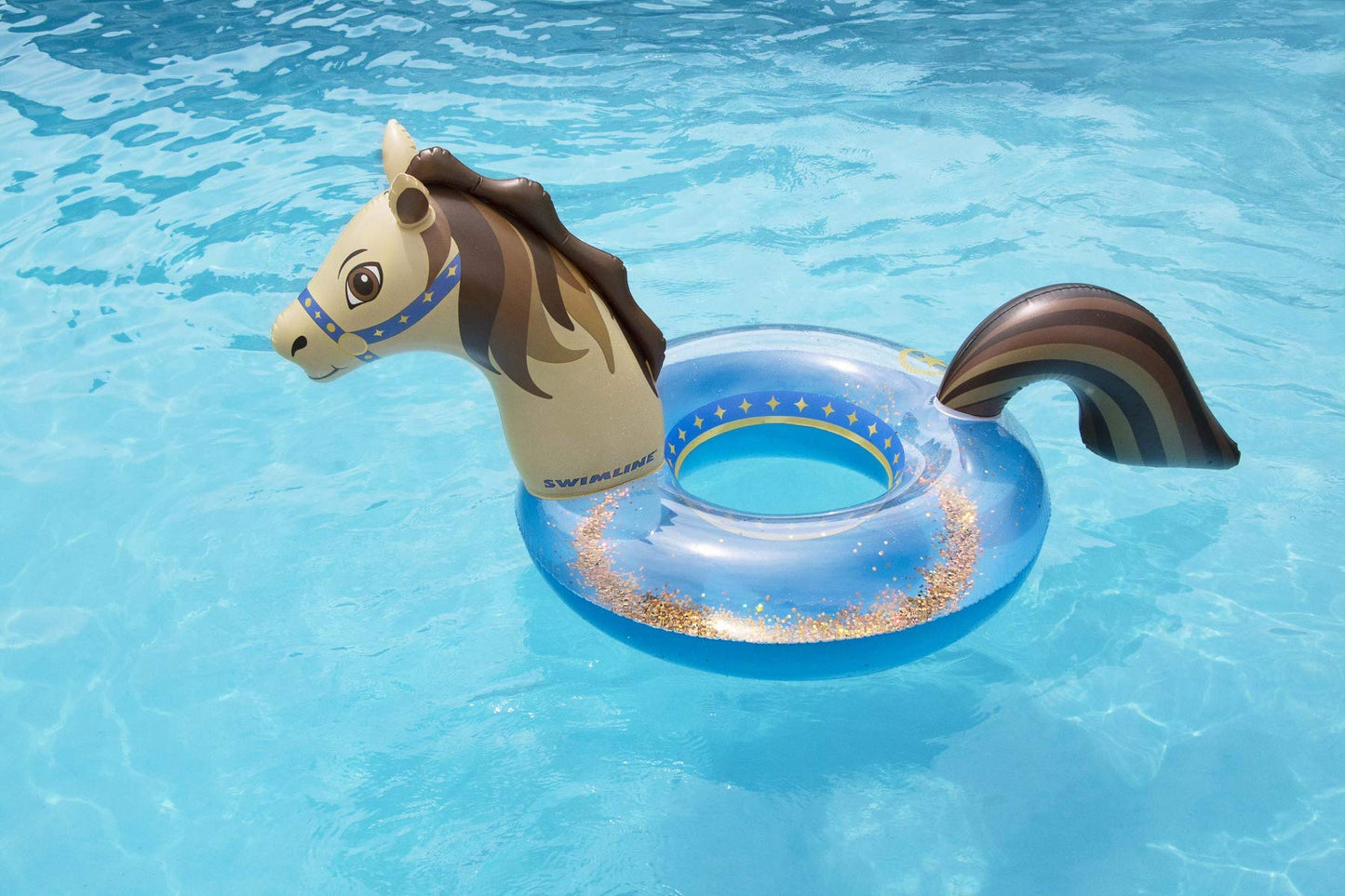 Swimline Glitter Hobby Horse Pool Ring – Inflatable Lounge Float for Adults & Teens