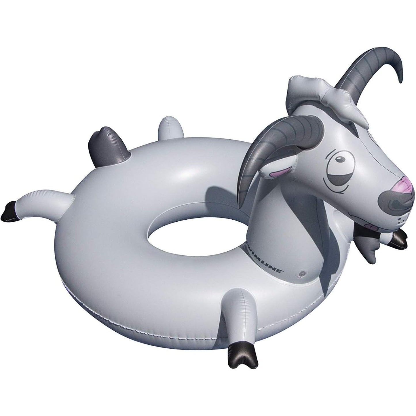 Swimline Goat Inflatable Swim Ring – Grey (56/46/16-44) | Durable Pool Float