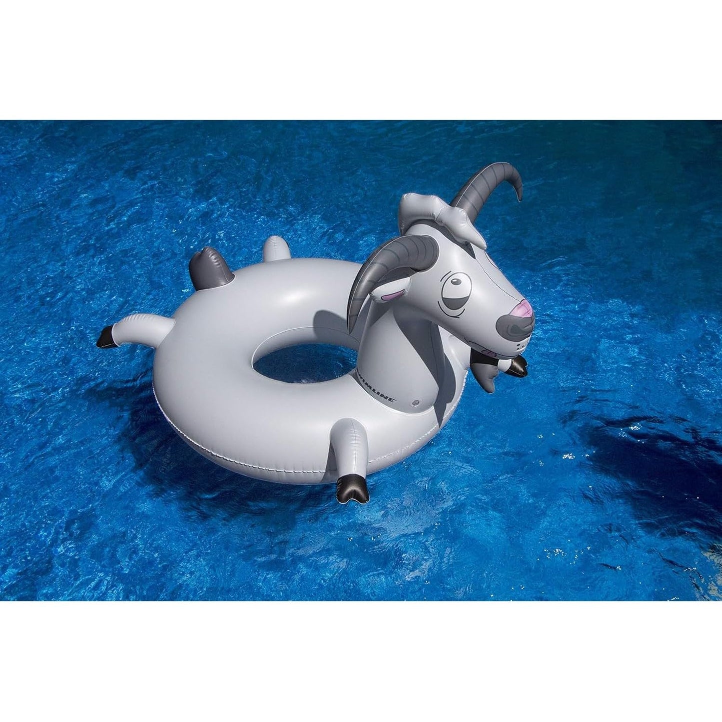 Swimline Goat Inflatable Swim Ring – Grey (56/46/16-44) | Durable Pool Float