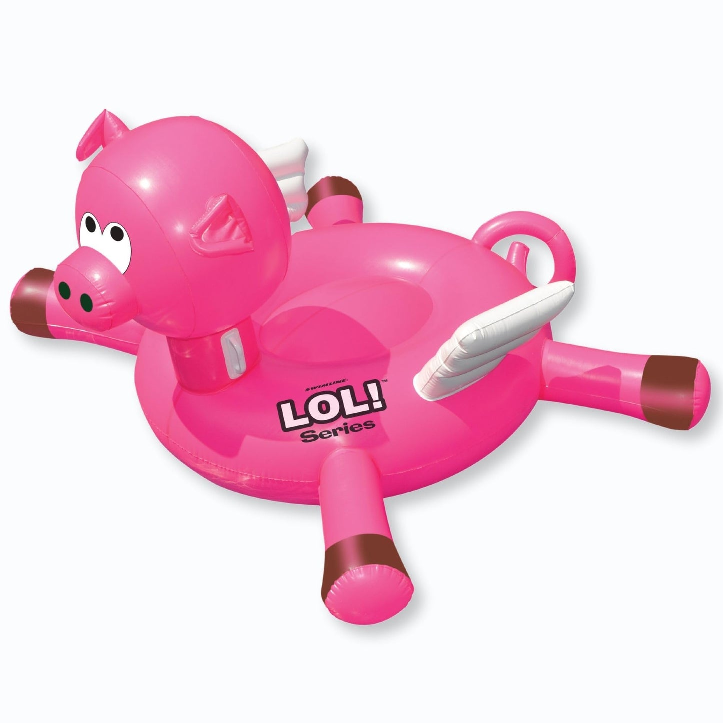 Swimline Original 90266 Giant LOL Pig Pool Float - Oversized Ride-On Lounger with Stable Legs & Wings