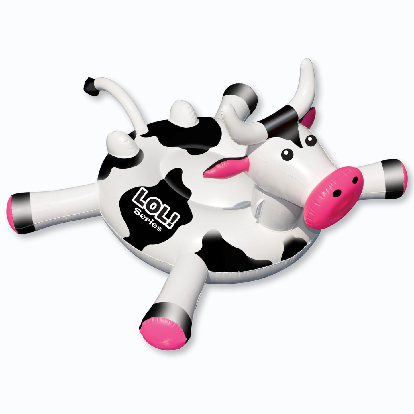 Swimline Original 90268 Giant Inflatable LOL Cow Pool Float – Ride-On Lounge with Stable Base