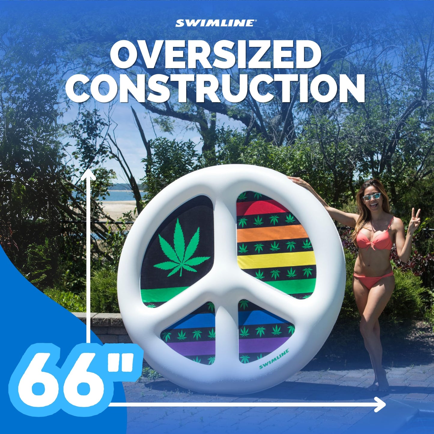 SWIMLINE Original Peace & Love Island Pool Float – Durable Vinyl Lounger