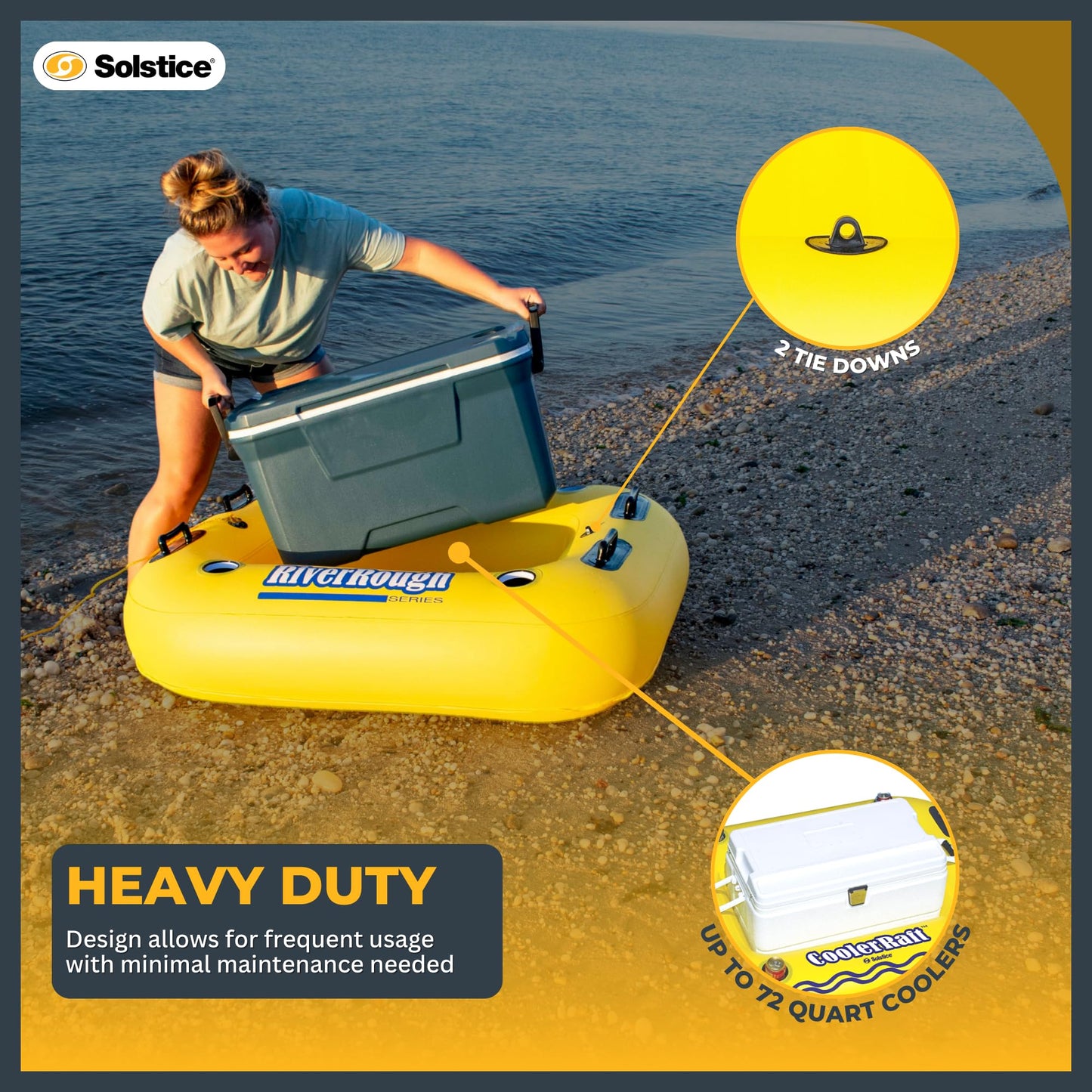 Swimline SOLSTICE Inflatable Cooler Raft – 55 Inch, Heavy-Duty, Four Cupholders