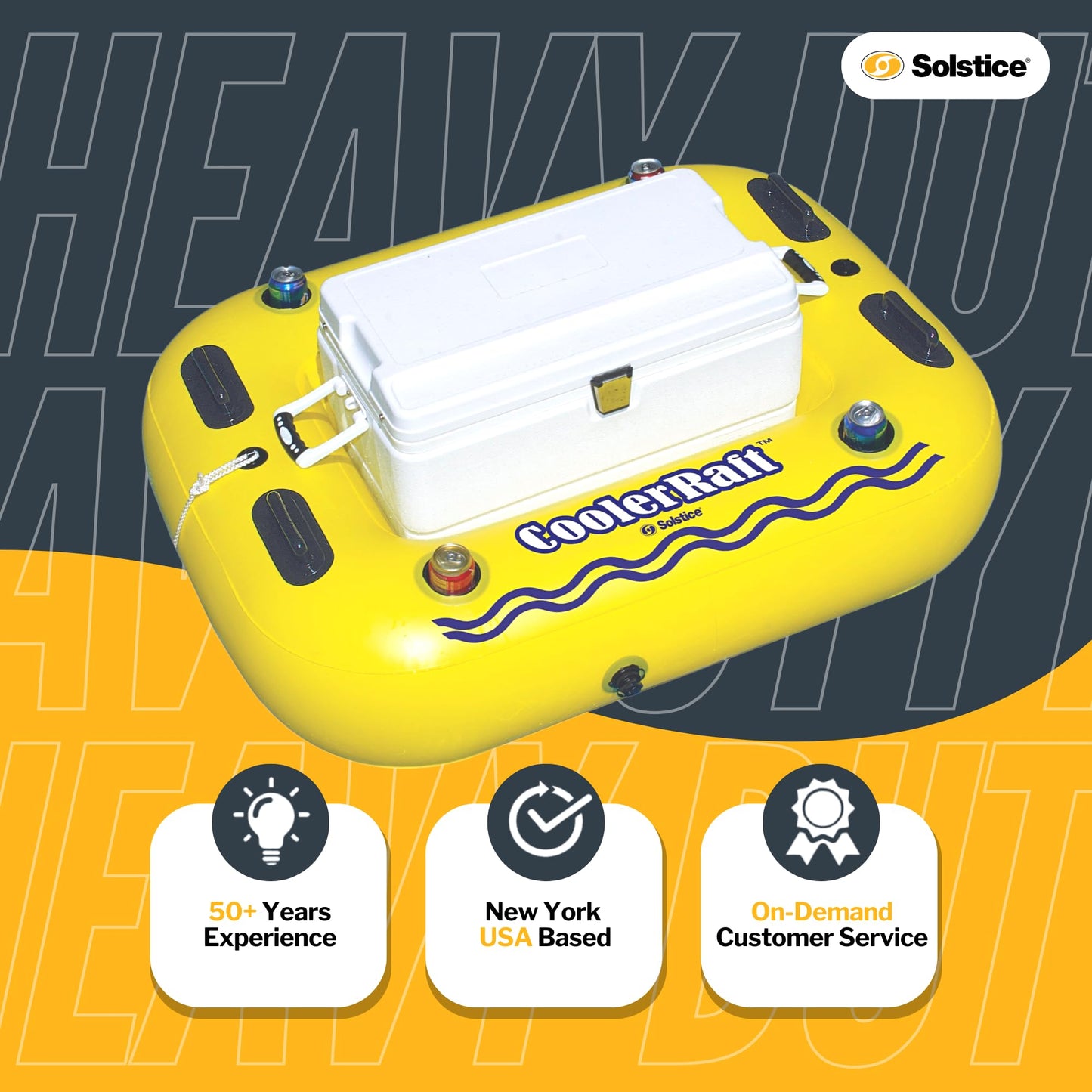 Swimline SOLSTICE Inflatable Cooler Raft – 55 Inch, Heavy-Duty, Four Cupholders