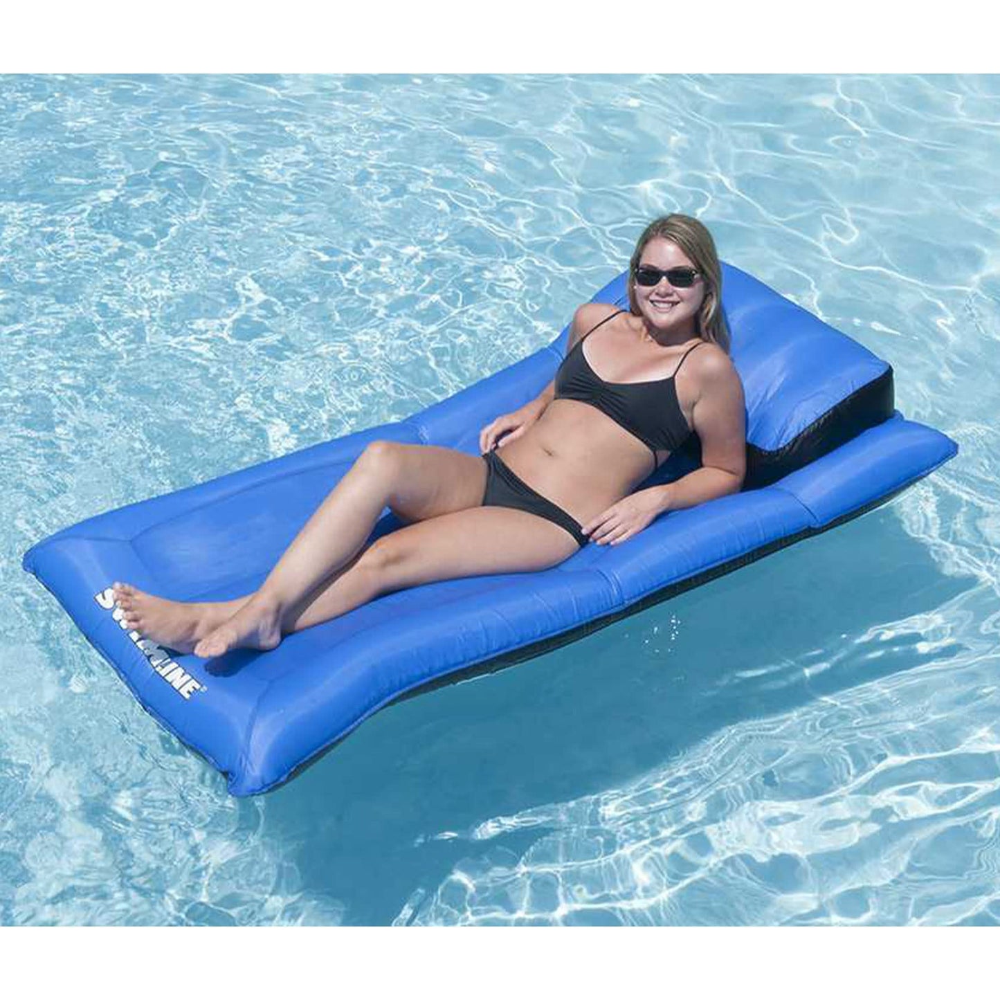 Swimline Original Fabric-Covered Pool Float Mattress – Large Lounger with Headrest