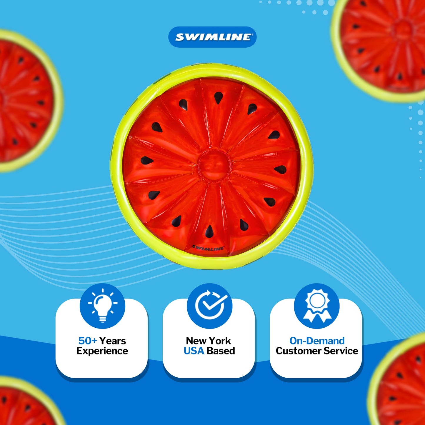 Swimline Watermelon Slice Floating Pool Island - 60in Diameter