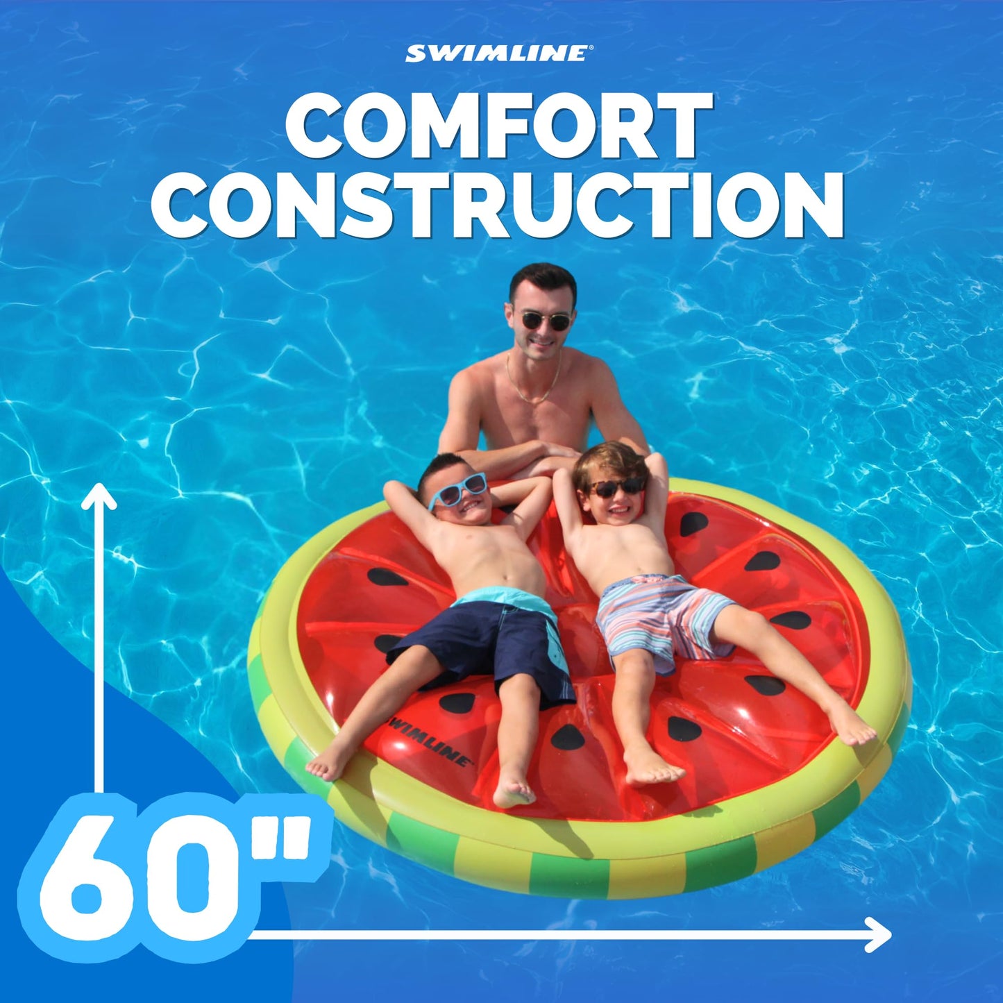 Swimline Watermelon Slice Floating Pool Island - 60in Diameter