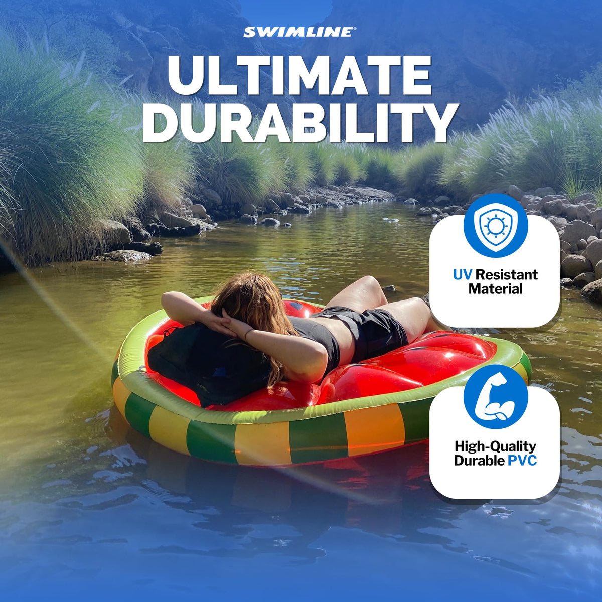 Swimline Watermelon Slice Floating Pool Island - 60in Diameter