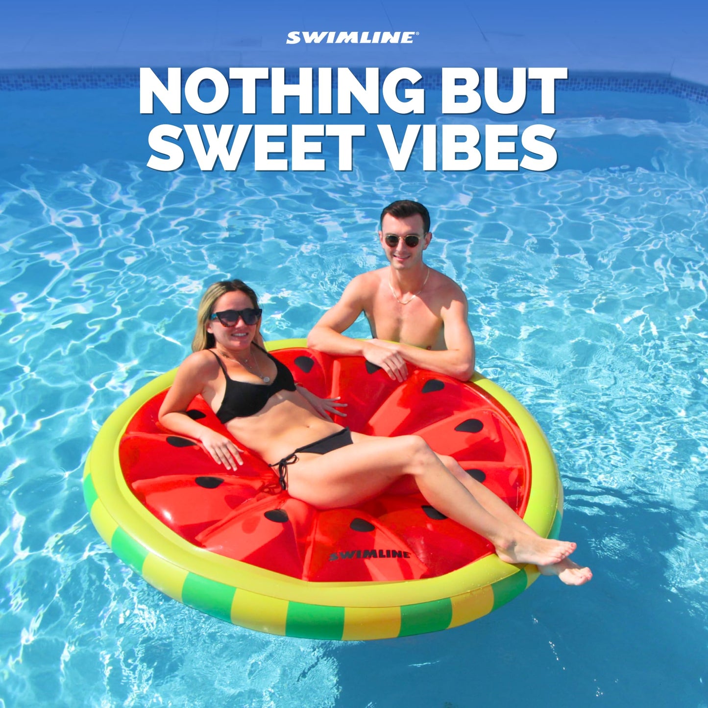 Swimline Watermelon Slice Floating Pool Island - 60in Diameter