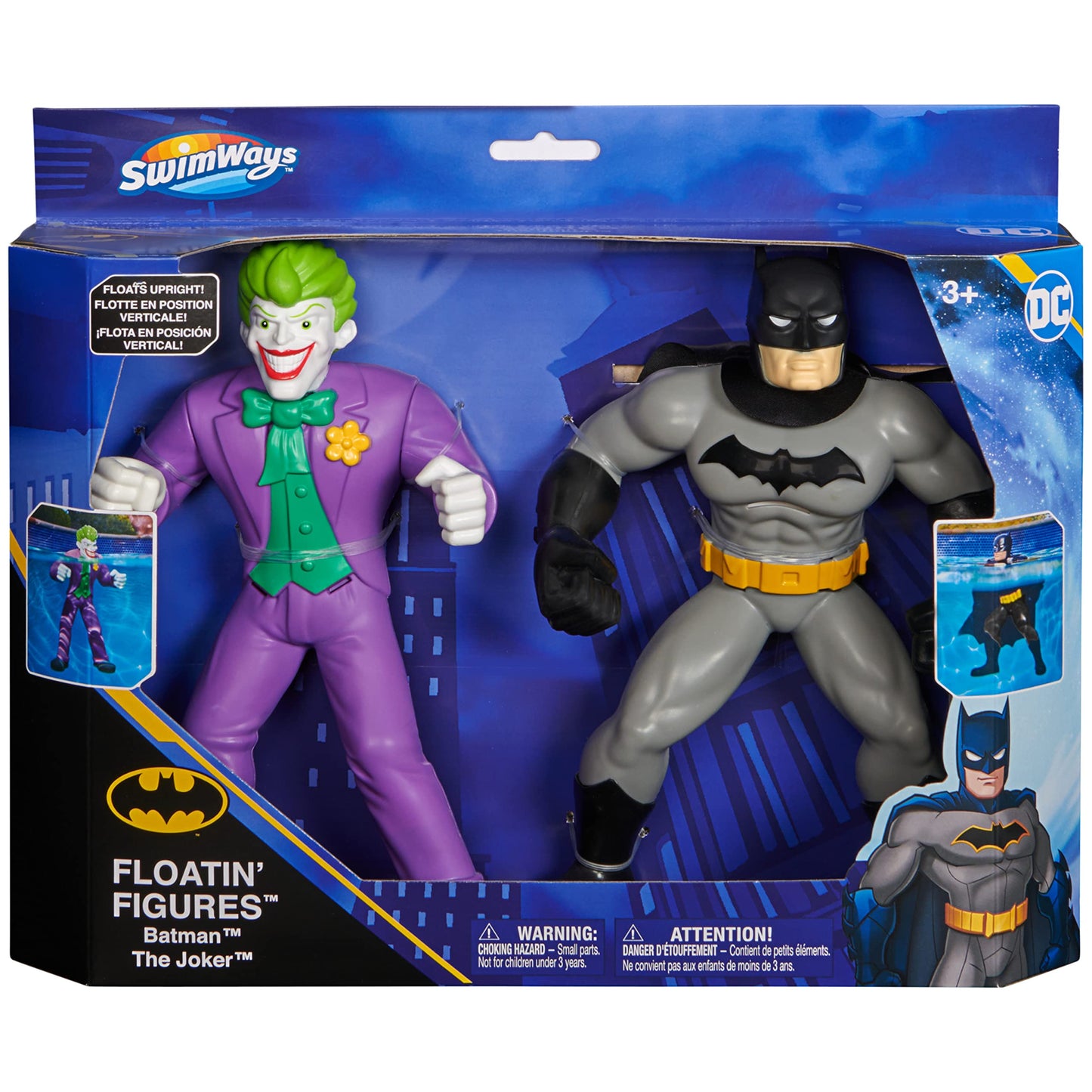 SwimWays DC Batman Floatin' Figures 2-Pack – Batman & Joker Pool Toys for Kids Aged 3+