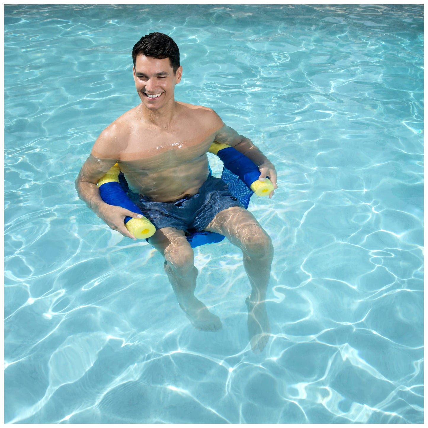 SwimWays Mesh Floating Pool Chair Noodle Slings (4 Pack) – No Inflation Needed
