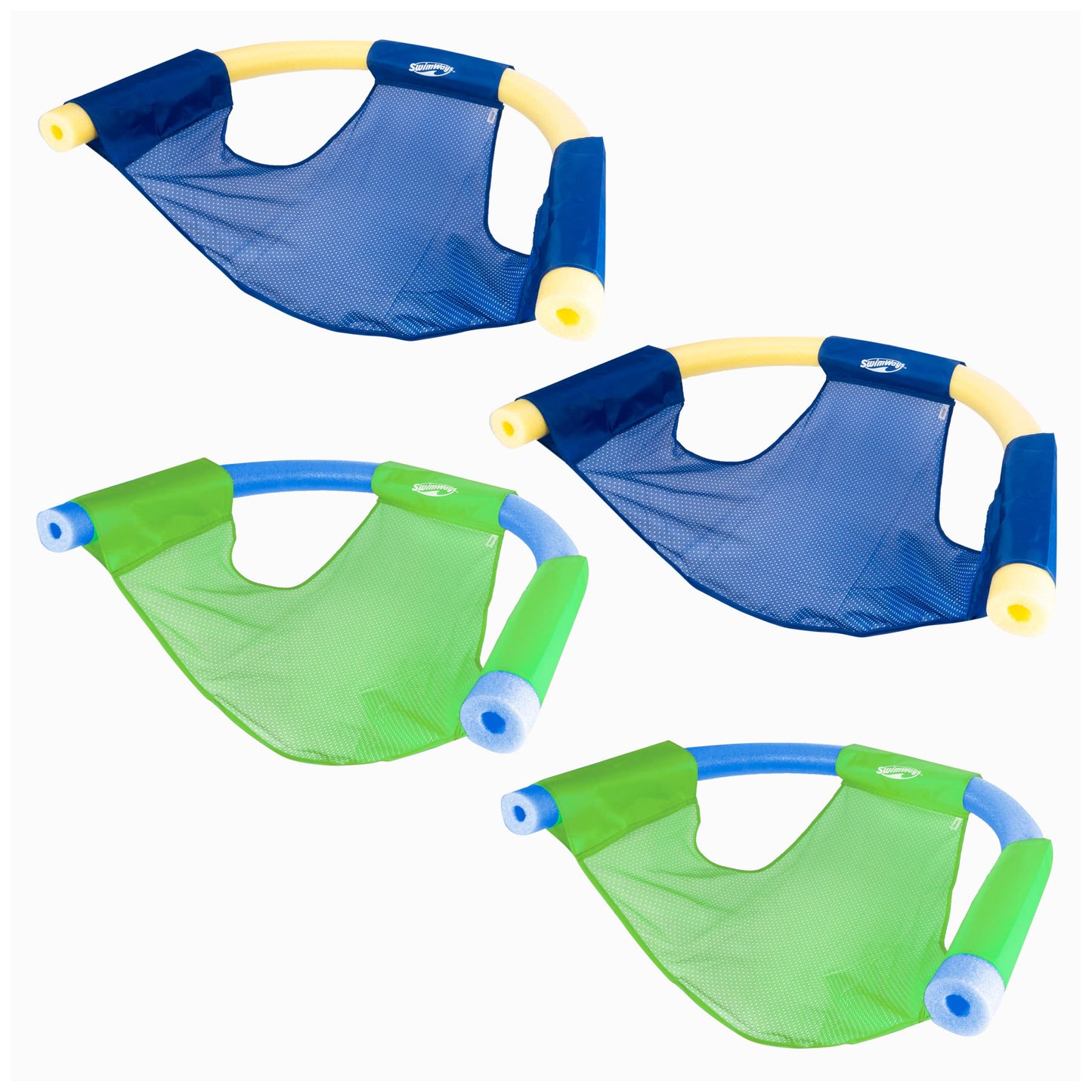 SwimWays Mesh Floating Pool Chair Noodle Slings (4 Pack) – No Inflation Needed