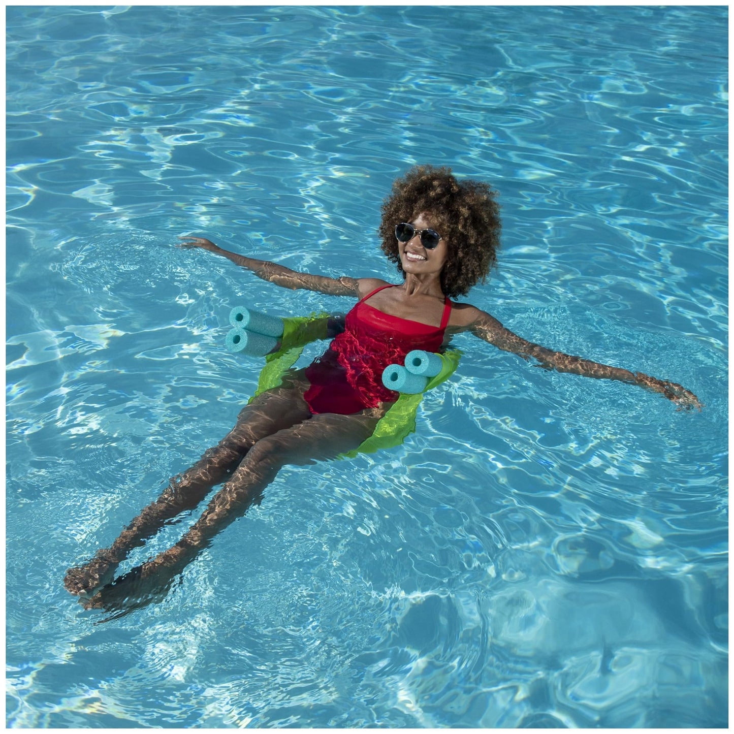 SwimWays Mesh Floating Pool Chair Noodle Slings (4 Pack) – No Inflation Needed