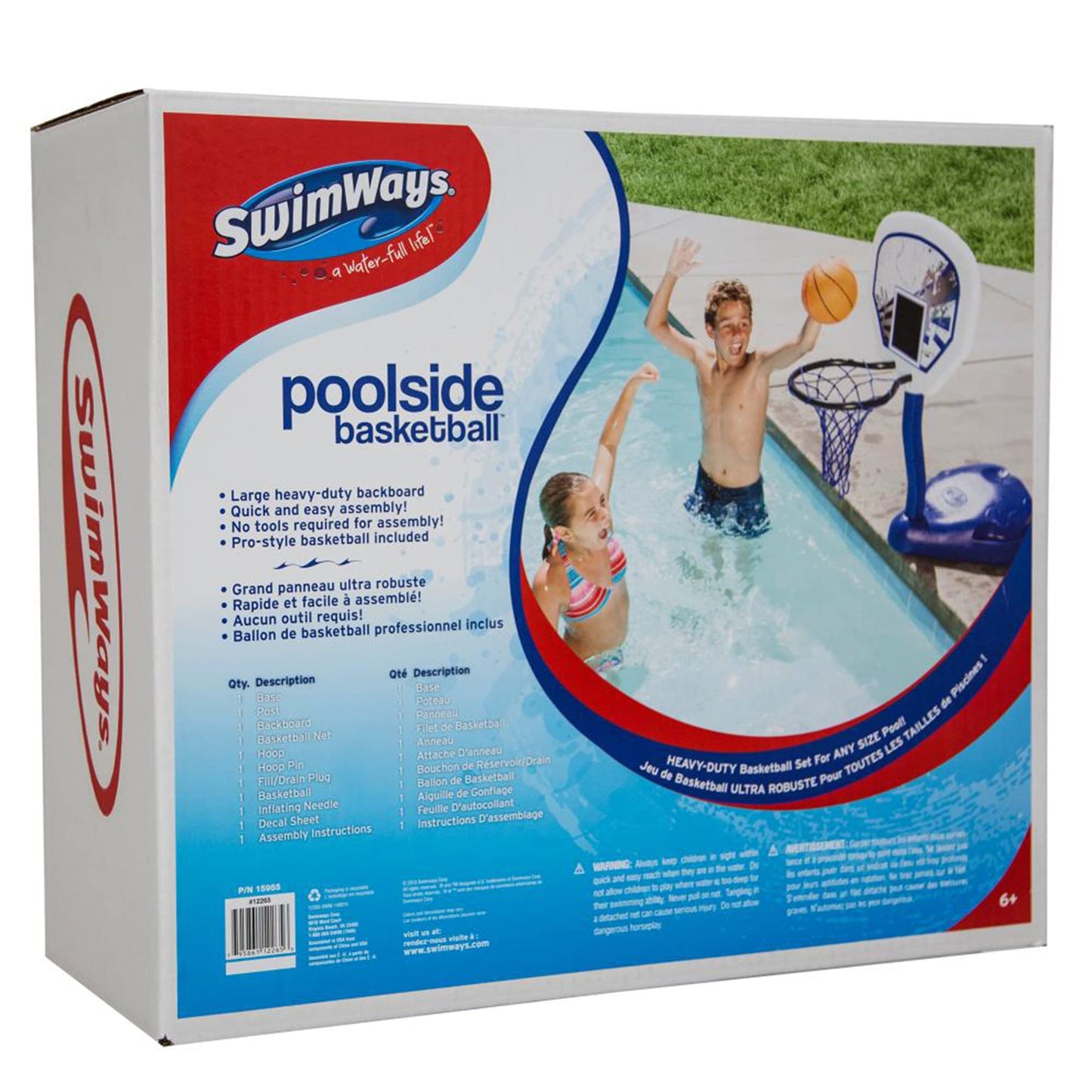 SwimWays Poolside Basketball Game – Pro-Style Pool Basketball Set