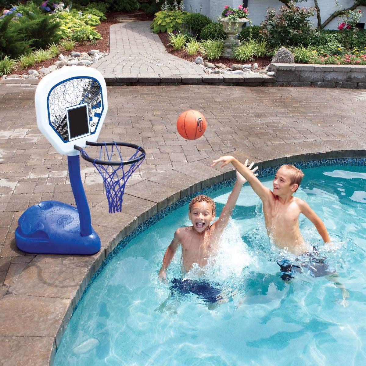 SwimWays Poolside Basketball Game – Pro-Style Pool Basketball Set