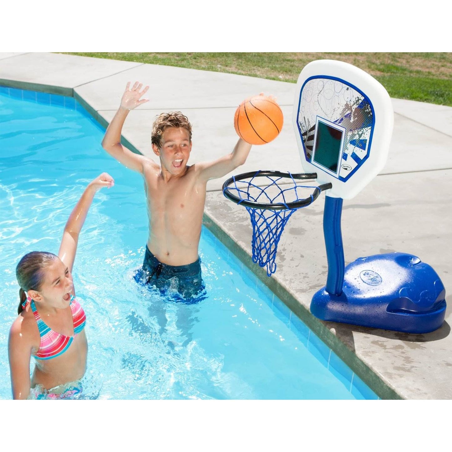SwimWays Poolside Basketball Game – Pro-Style Pool Basketball Set
