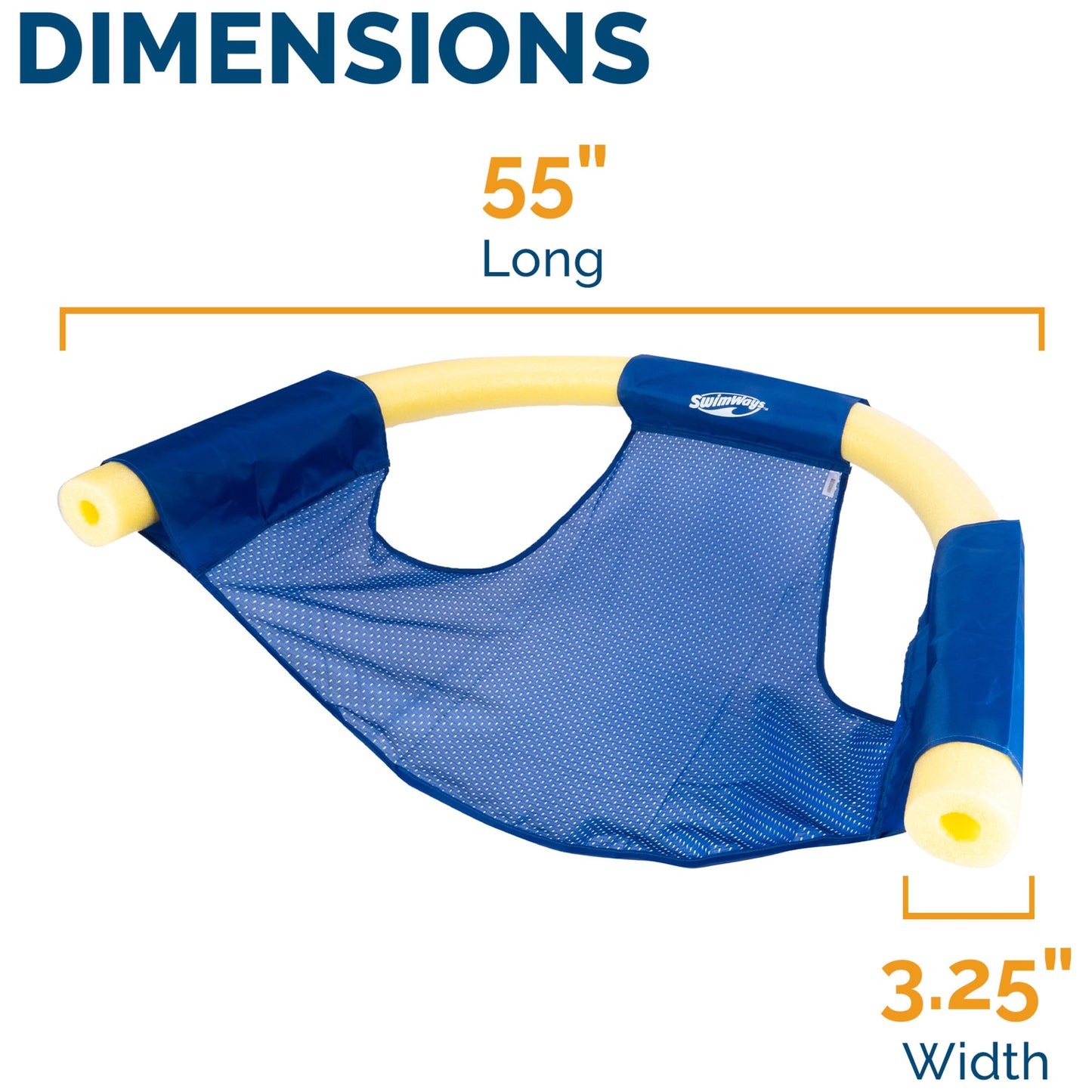 SwimWays Mesh Floating Pool Chair Noodle Slings (4 Pack) – No Inflation Needed