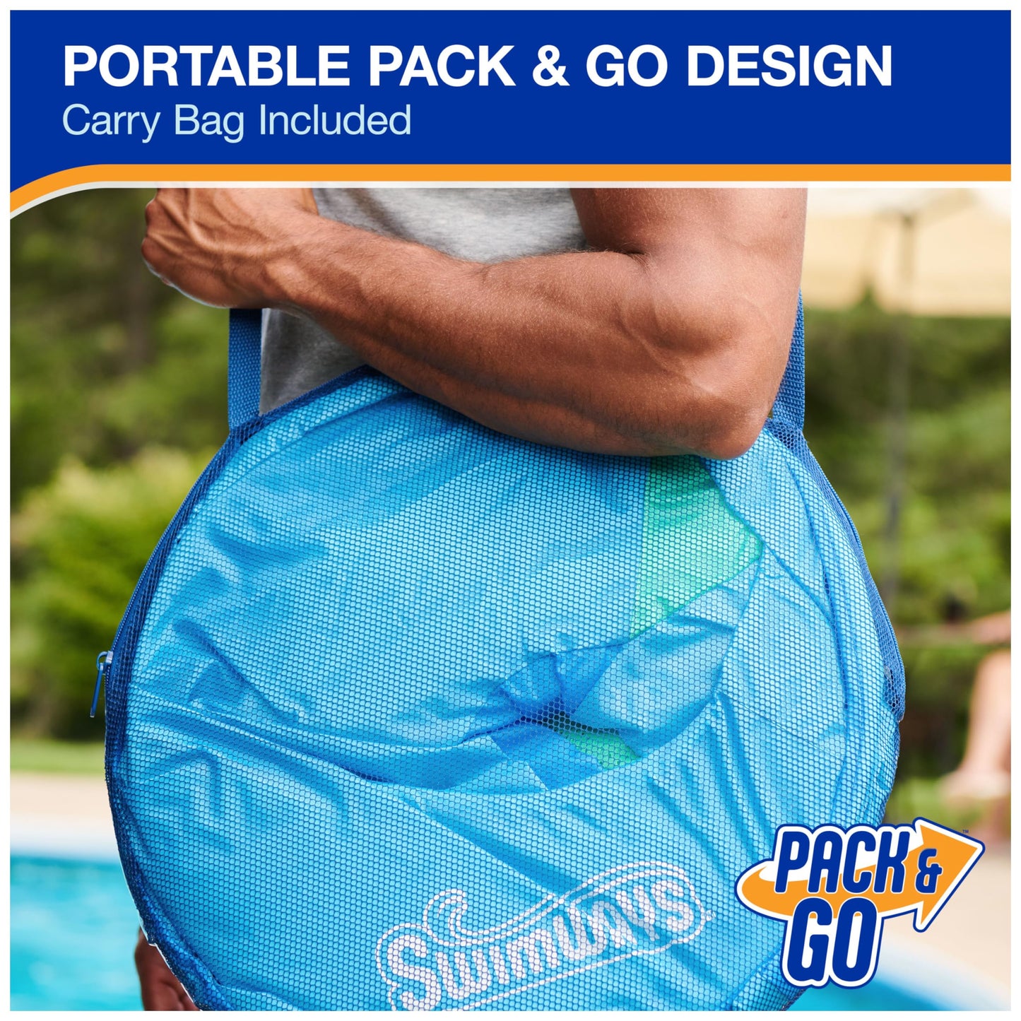 SwimWays Spring Float SunCatcher Pool Lounger – Aqua, Fast-Inflating Pool Float for Adults
