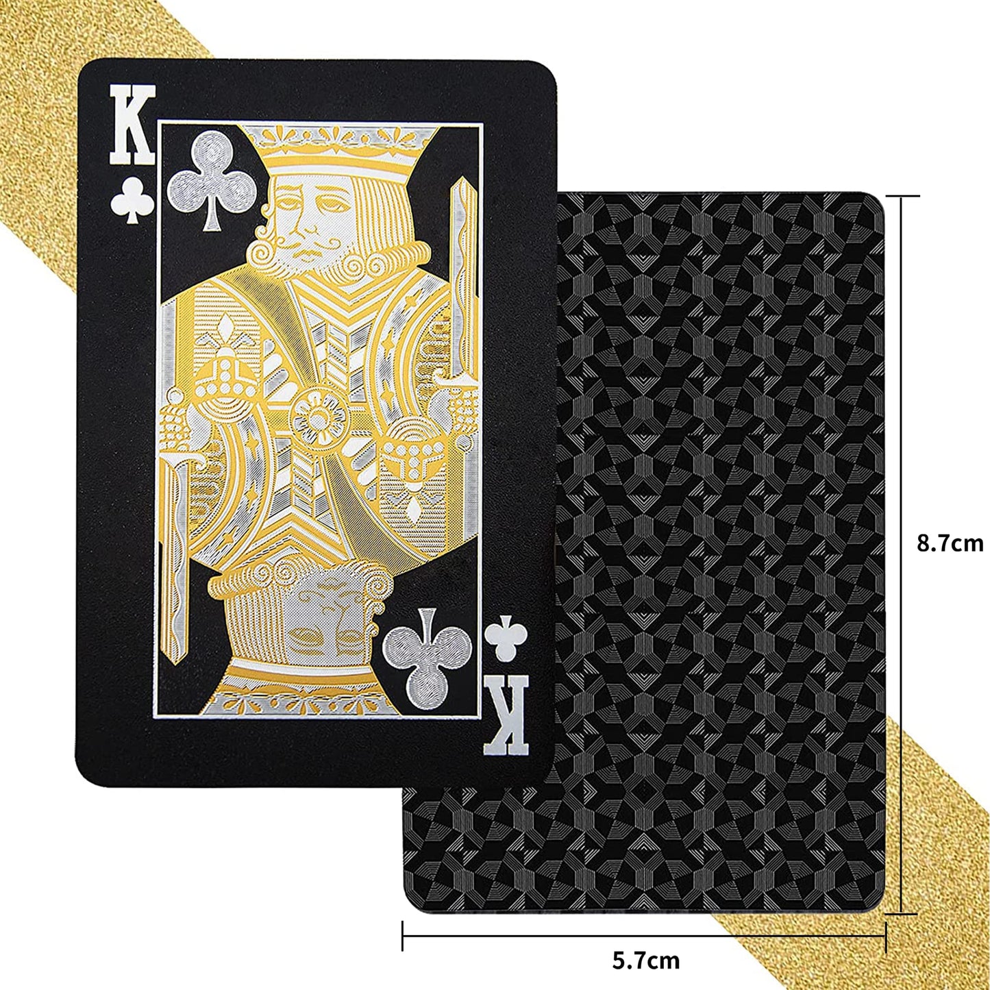 SWINILAYA Black Waterproof PVC Playing Cards – Durable Poker Cards for Party & Family