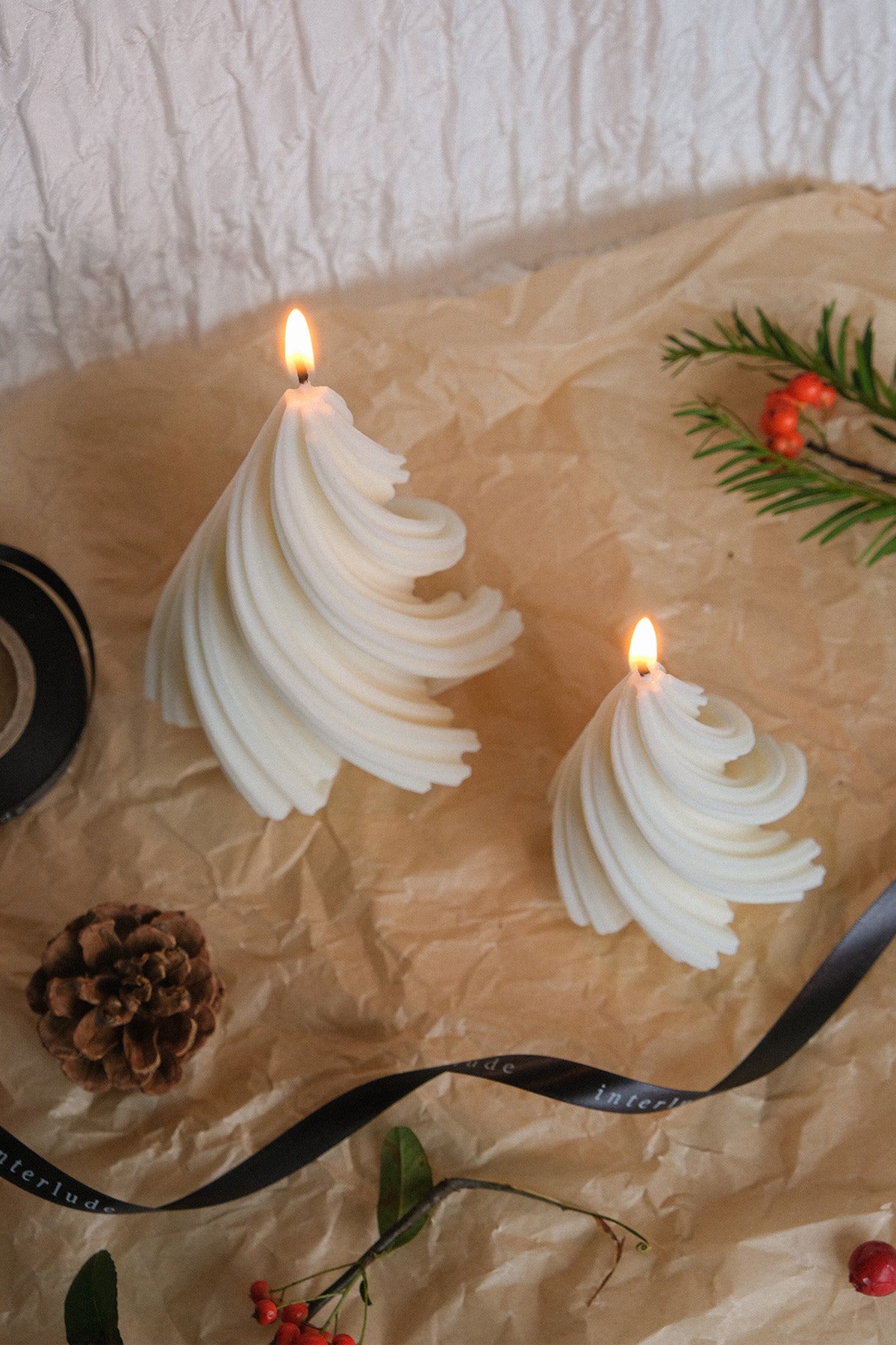 Christmas Tree Swirl Candle
