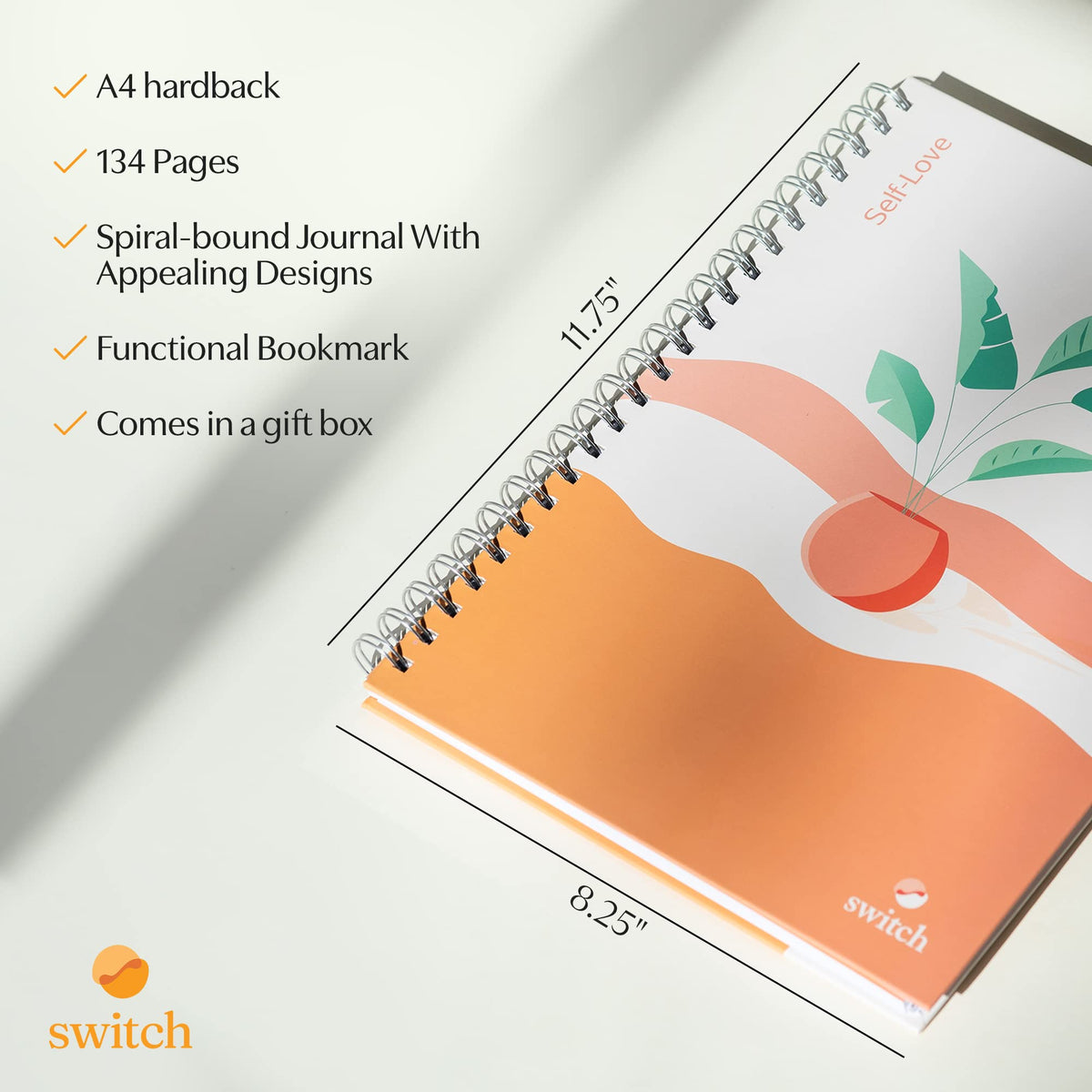 Switch Research Self-Love Journal – Mindfulness & Gratitude Journal for Women | Guided 91-Day Self-Care Notebook