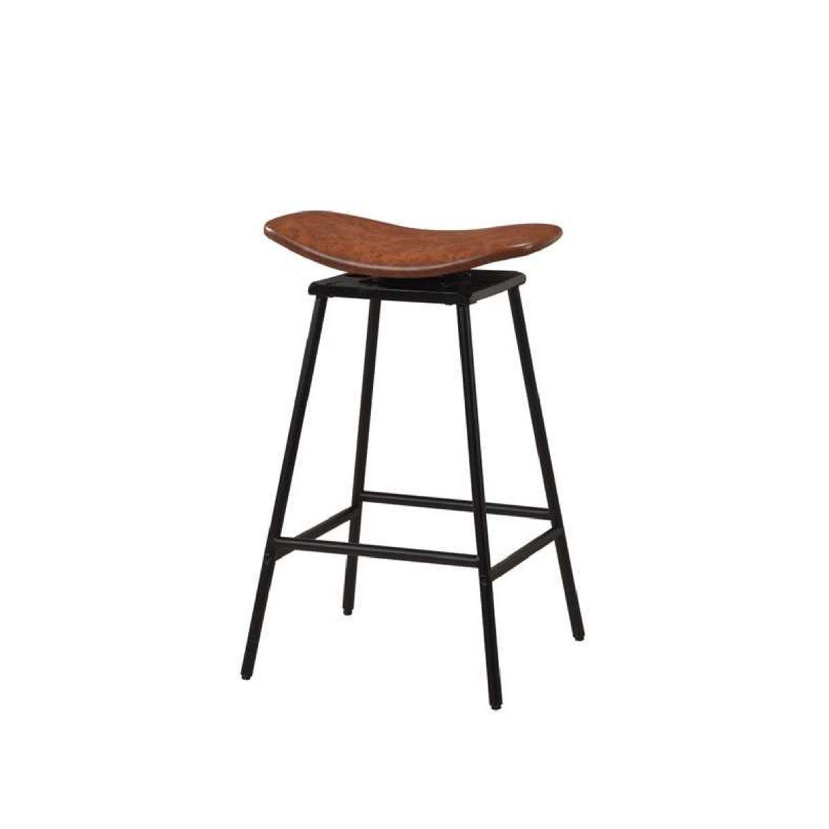 Swivel Barstools Set of 2 with Padded Saddle Seat and Footrest-Brown