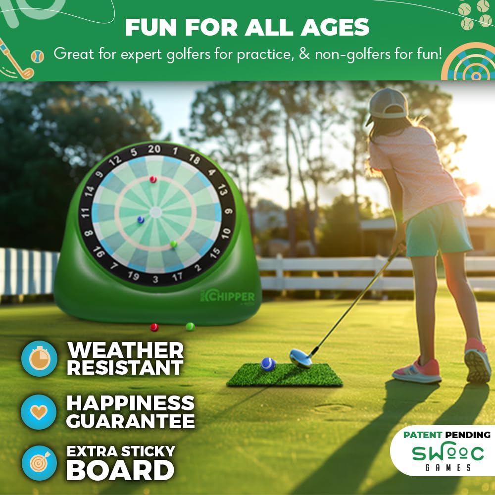 SWOOC Bull Chipper Giant Golf Darts | 6ft Backyard Game with 10+ Original Games