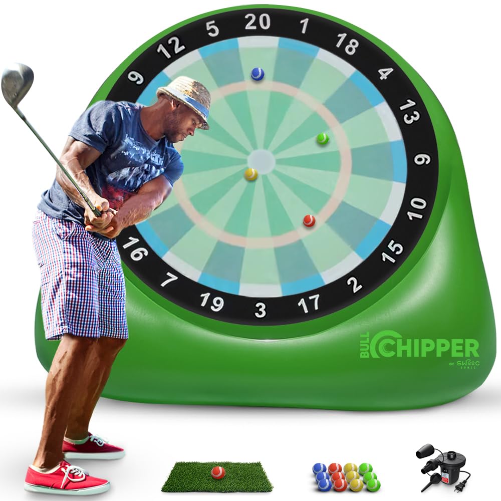 SWOOC Bull Chipper Giant Golf Darts | 6ft Backyard Game with 10+ Original Games