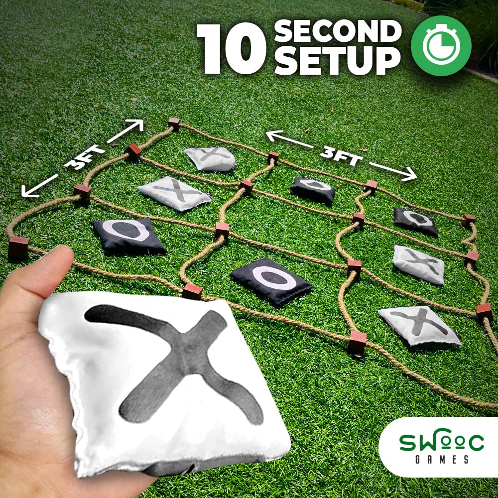 SWOOC Games Giant Tic Tac Toe – 3ft x 3ft Outdoor Yard Game