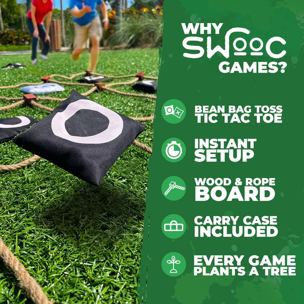 SWOOC Games Giant Tic Tac Toe – 3ft x 3ft Outdoor Yard Game