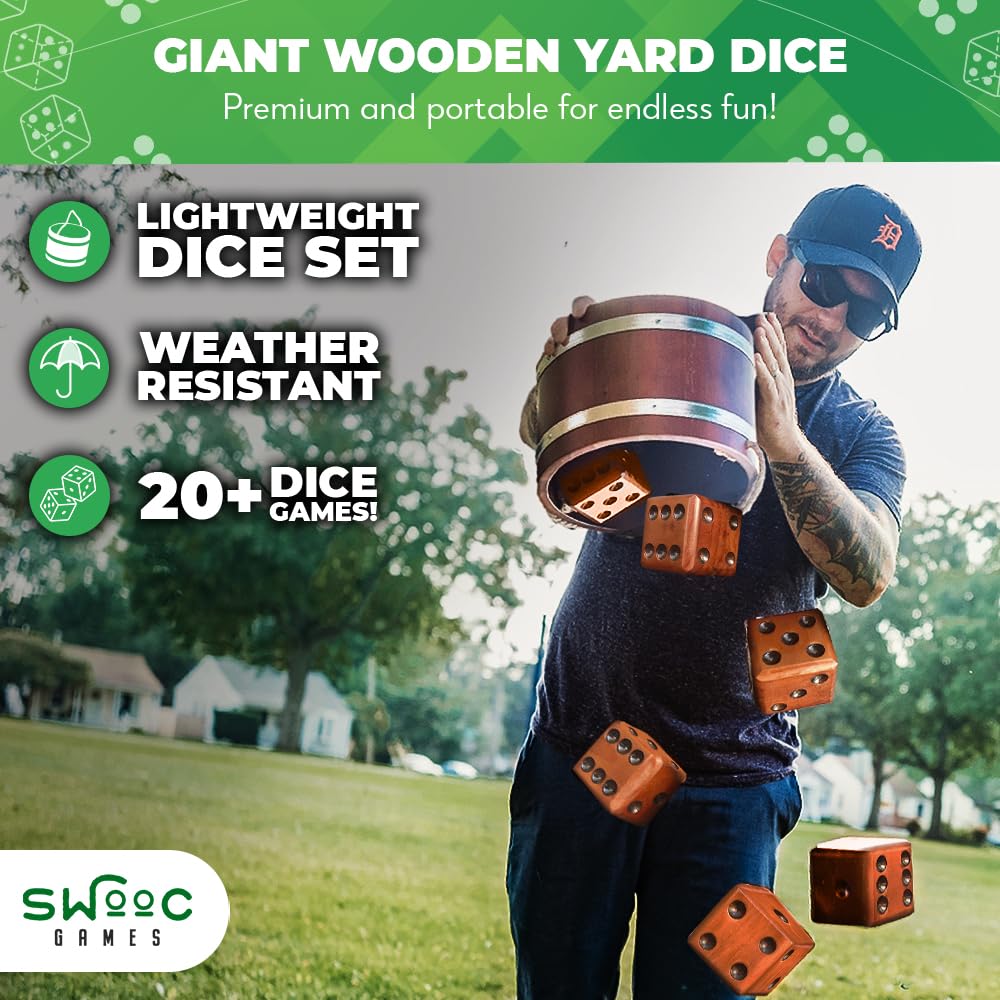 SWOOC Yard Dice Outdoor Game Set – 20+ Giant Games, Weather-Resistant