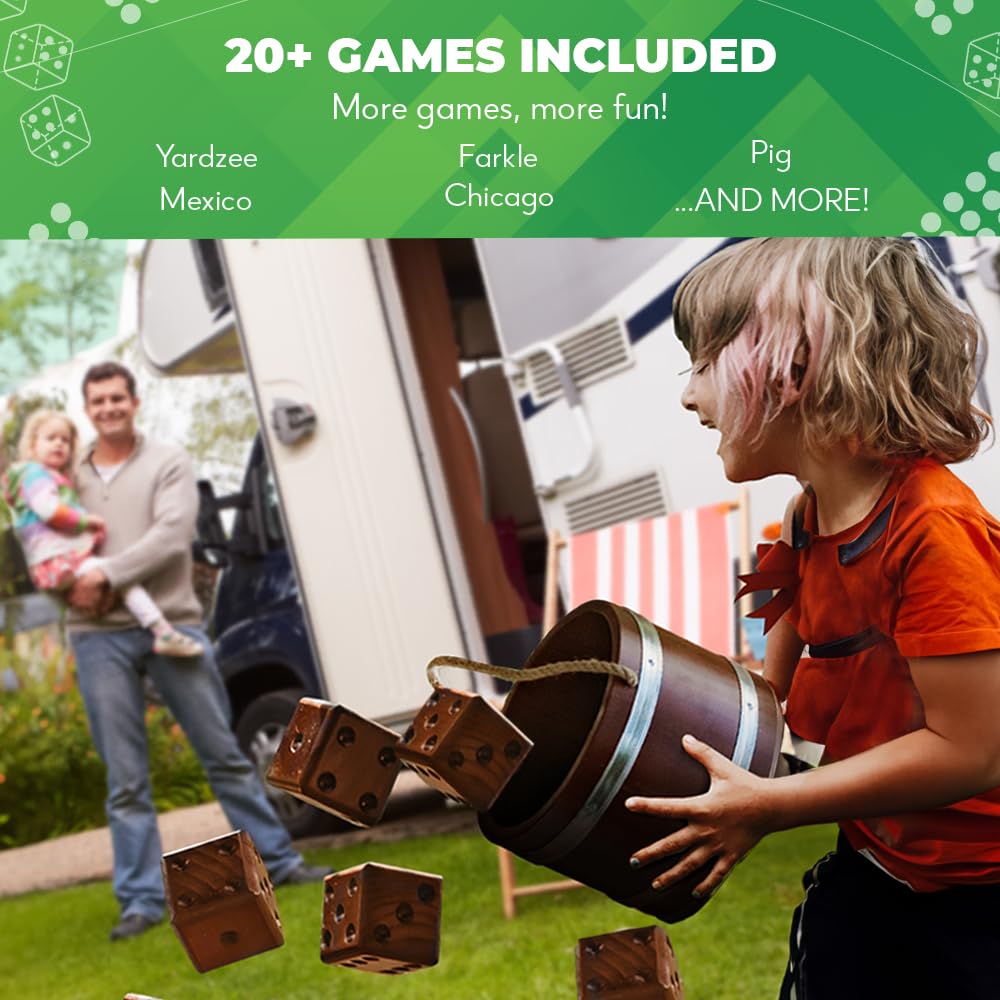 SWOOC Yard Dice Outdoor Game Set – 20+ Giant Games, Weather-Resistant